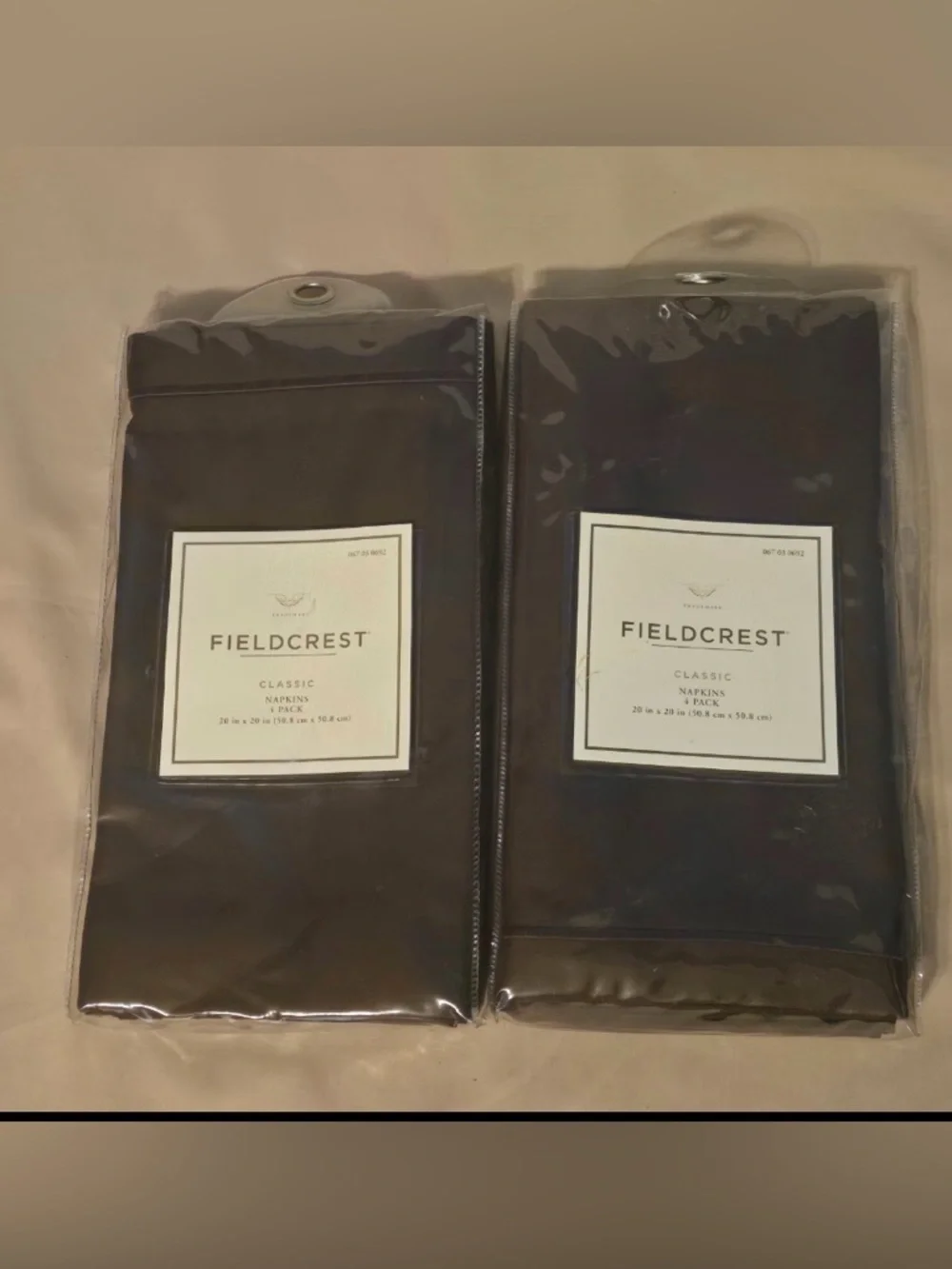 Vintage Fieldcrest Luxury Cotton Dinner Napkins Brown 2 pks (8 Napkins)